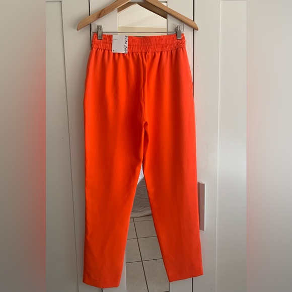 Nine West Women’s Slim Straight Orange Pull On Stretch Tapered Pants - Picture 4 of 7